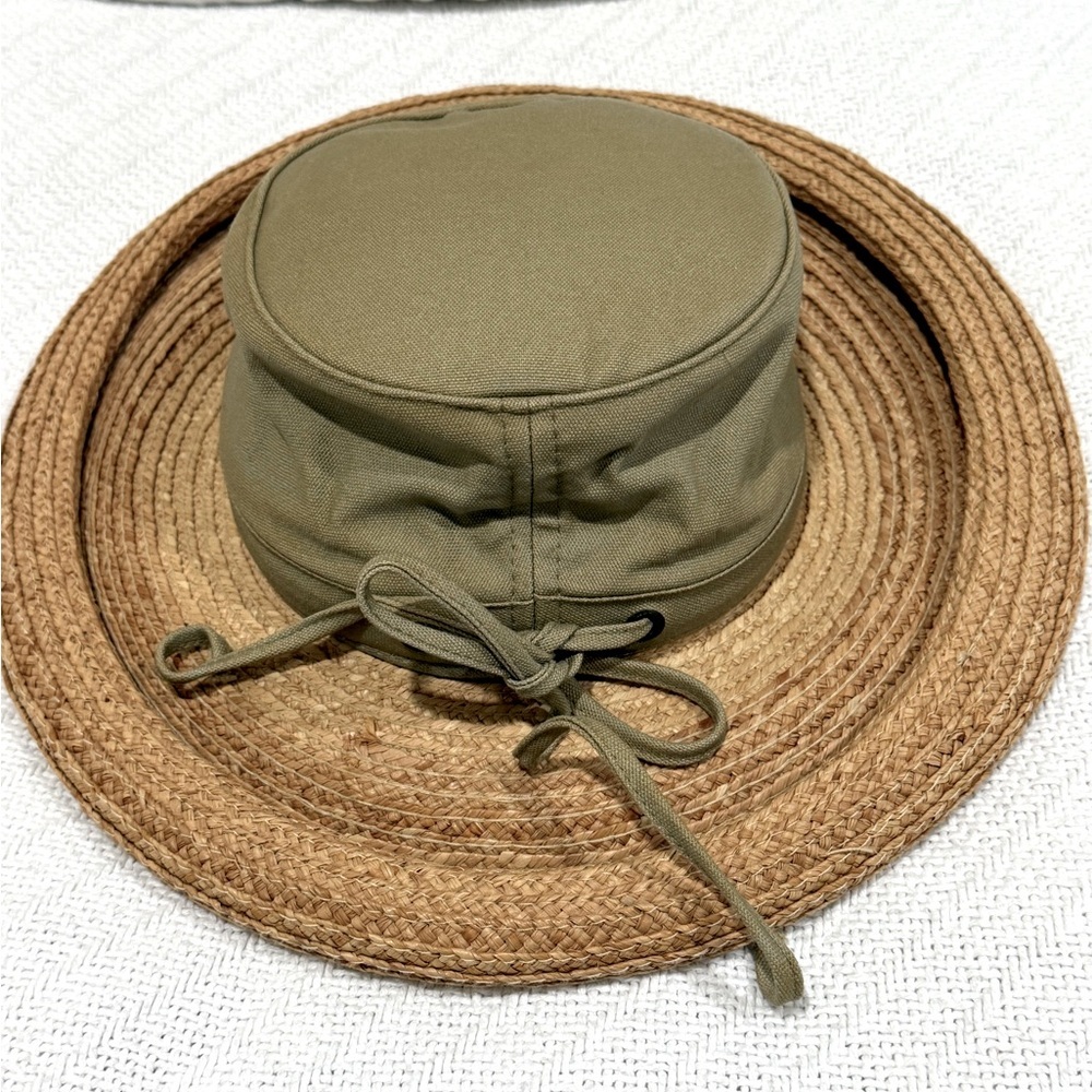 Scala Collection Straw/Canvas Hat Slight Discolor… - image 4